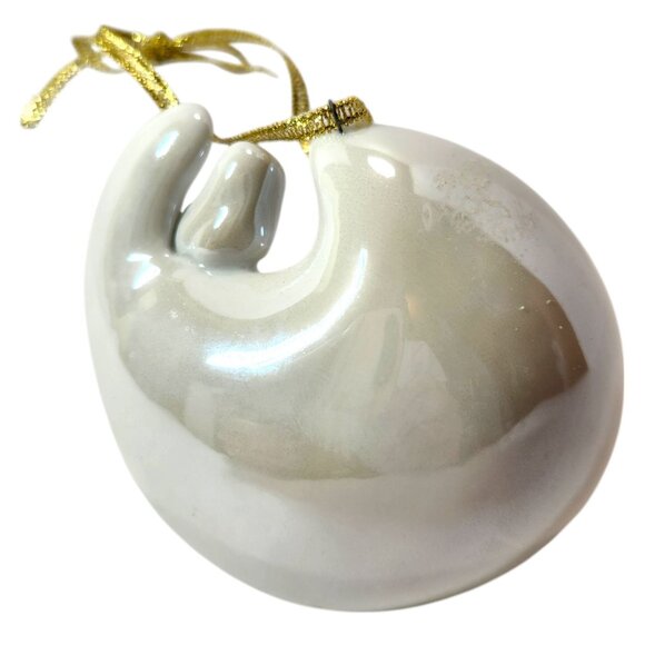 Iridescent Porcelain Nativity Scene Christmas Ornament By Appletree Design - Picture 4 of 5